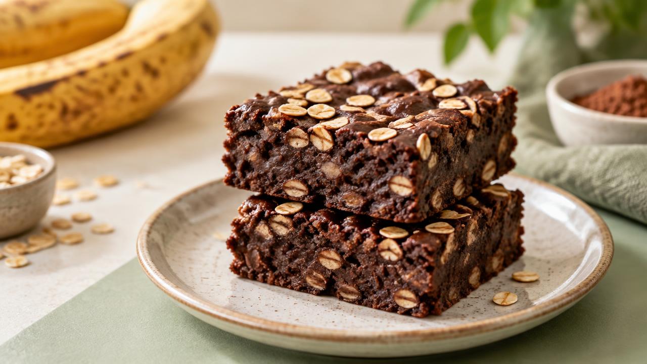 Brownie de banana e aveia