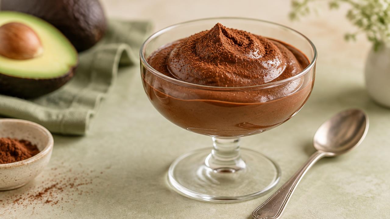 Mousse de abacate com cacau
